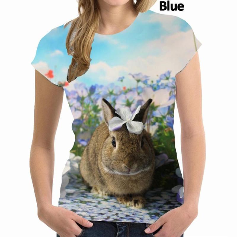 Letní ležérní tričko Nové zvířecí 3D potisk králíka Módní tričko s krátkým rukávem