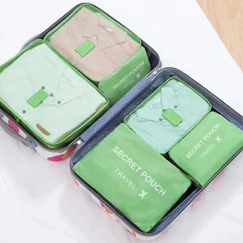 6PCS Travel Organizer Bags – Waterproof Luggage Packing Cubes & Storage Pouches for Clothes, Unisex Travel Storage Bag