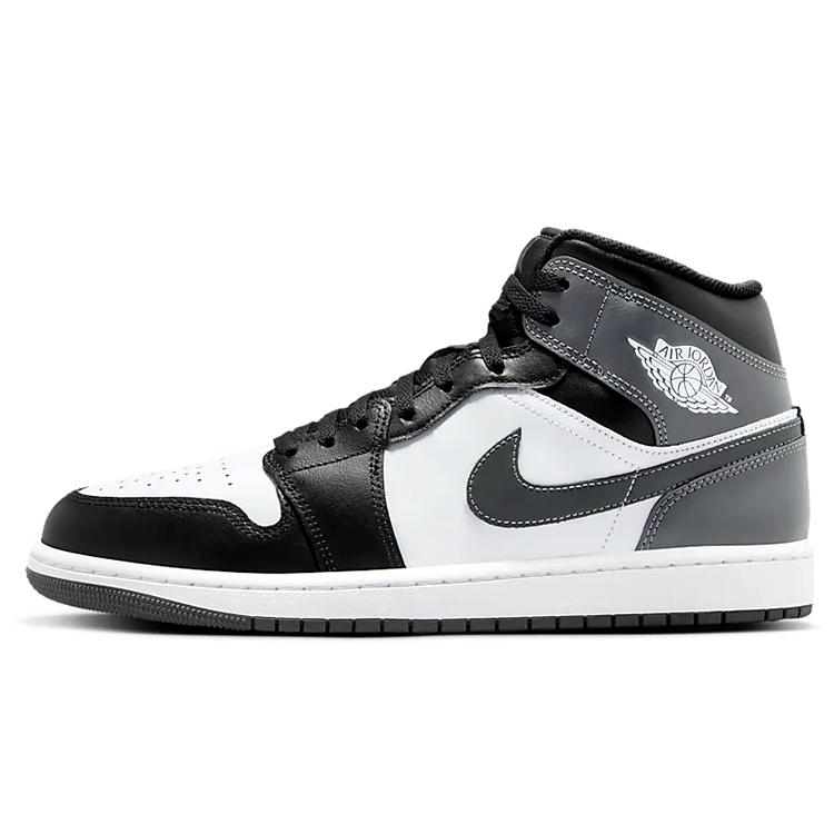 Jordan Air Jordan 1 Cushioning Slip Resistant Breathable Mid top Vintage Basketball Shoes Unisex White Black DQ8426-001(Team366-)