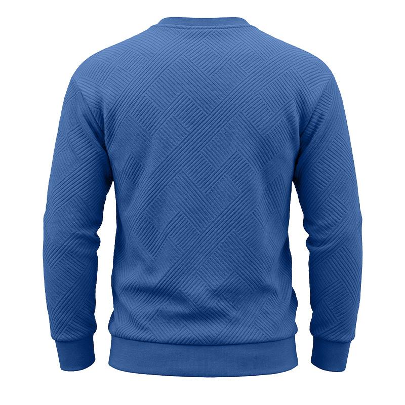 Men's Crew Neck Sweatshirt Long Sleeve Loose Fit Solid Color Autumn Winter Casual Thick Pullover Hoodie