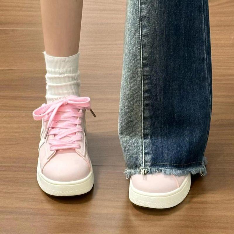 Pink breadboard shoes popular ins shoes women 2025 autumn new sports national tide versatile casual white shoes women