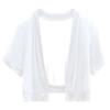Women's Sheer Chiffon Bolero Jacket Short Sleeve Open Front Lightweight Shrug Cover Up for Casual and Formal Wear
