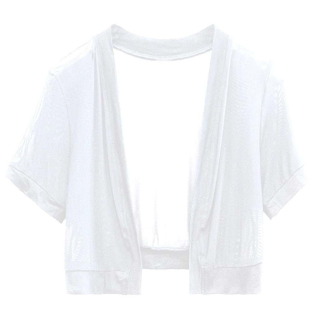Women's Sheer Chiffon Bolero Jacket Short Sleeve Open Front Lightweight Shrug Cover Up for Casual and Formal Wear