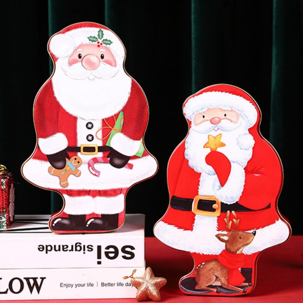 Tinplate Box Santa Claus Storage Box Candy Box Biscuit Box Snack Box Multi Functional Piggy Bank Gift Packaging Box