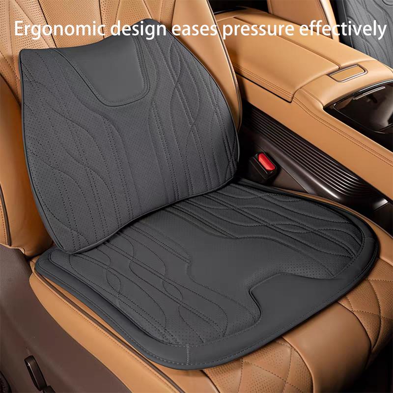 Car Seat Cushion Luxury Leather Anti-Slip Support Cushion Universal Headrest Ventilated Cushion Breathable Interior Accessories