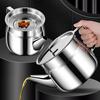 Stainless Steel Oil Filter Container with Fine Mesh 1500/2000ml Heat-Resistant Kitchen Oil Jug for Frying Lard Grease Storage Rust-Proof