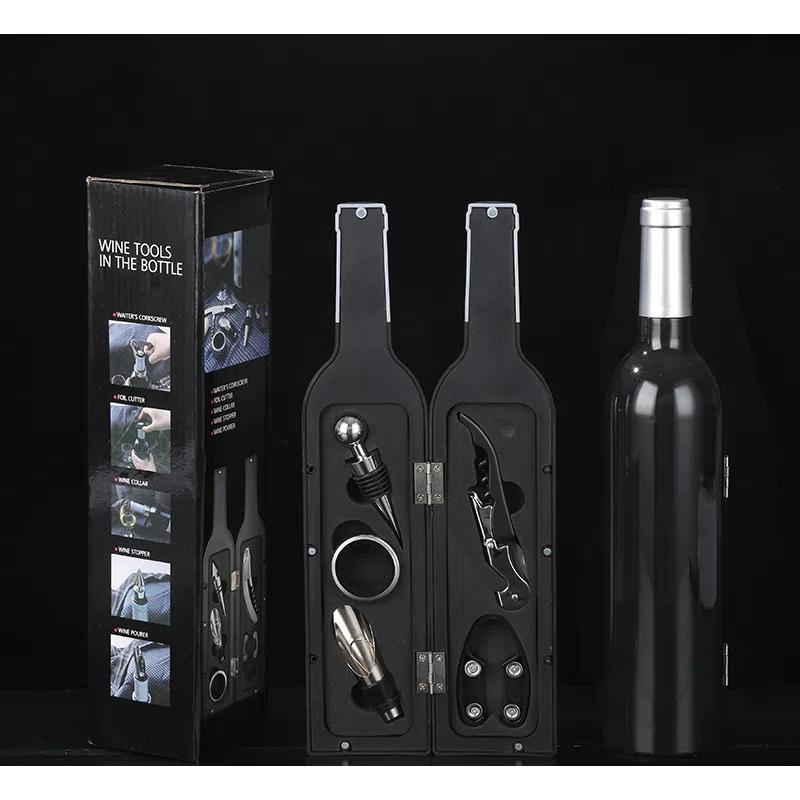 

Набор штопоров для красного вина, штопор для вина, большая бутылка вина, 5 предметов, ящик для винных инструментов из нержавеющей стали