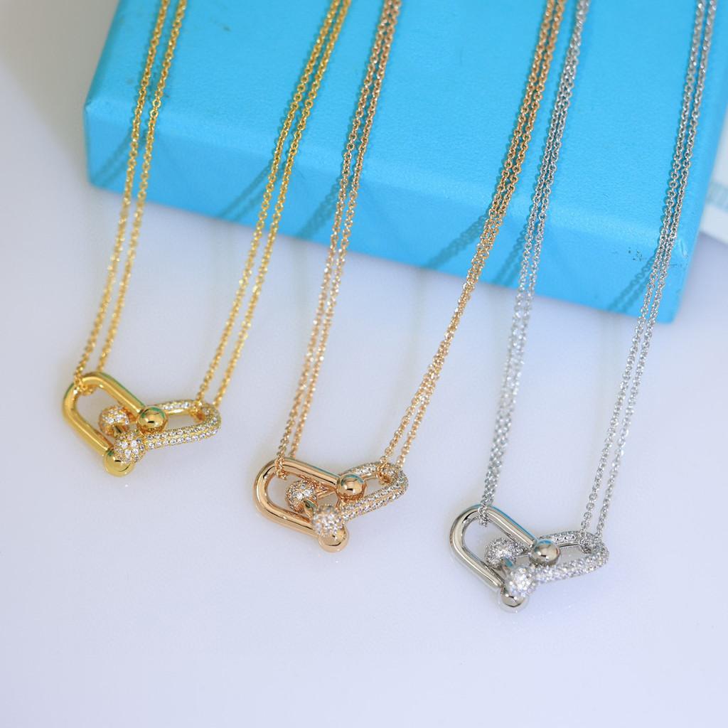 Double ring necklace electroplated with 18k precision high version, elegant subversive spirit coexists. Strolling through New York's Ladies' jewelry