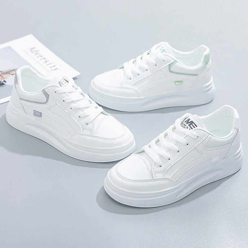 Women's Spring Thick Bottom Casual Board Shoes Front Lacing Wear-resistant Non-slip Sneakers