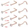 4/12PCS Stainless Steel Zircon Nose Piercing Stud Set L Shape Nose Ring Lot Twist Nose Ring Stud Bulk Body Piercing Nariz Pack