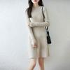 Women Sweater Dress 100% Wool TIDENOVEL O-neck Knit Long Pullover Winter Jumpers Wool Long Dress Female