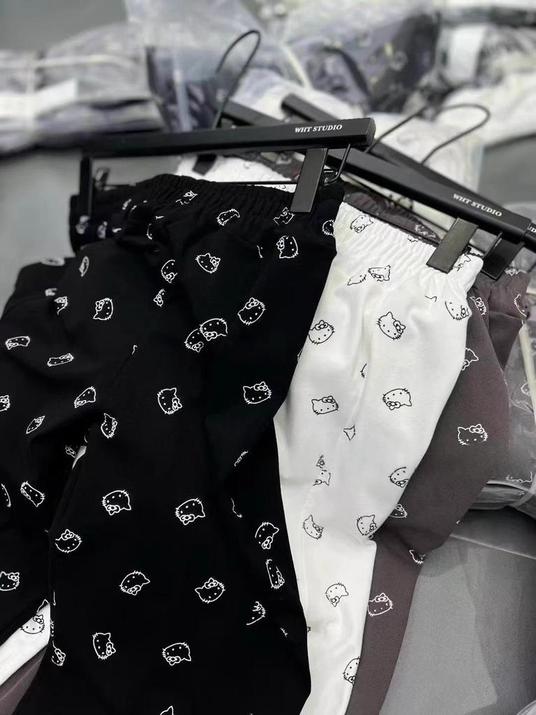 High Waist Blue Smiley Micro Flare Wide Leg Pants for Women - Slimming, Floor-Length, Spring/Autumn, Straight Loose Fit