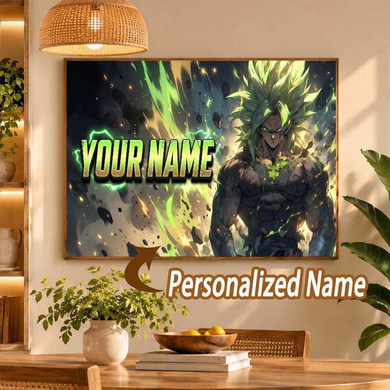 Broly Custom Name Diamond Painting Personalized 5D Full Drill DIY Diamond Art Home Decor