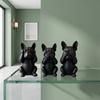 3pcs Decorations French Bulldog Statue Small Dog Sculpture  Living Room Shelves