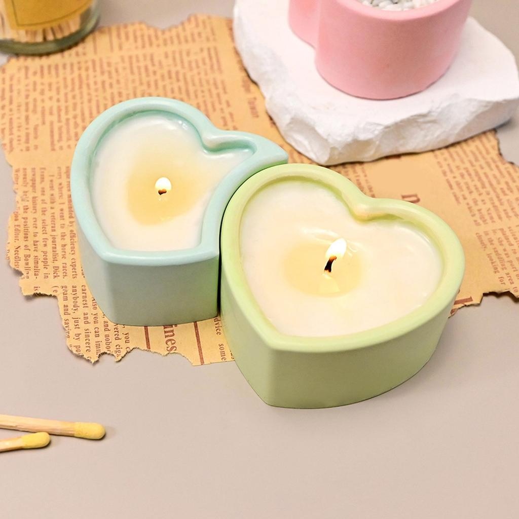 3 Styles Heart Shaped Silicone Mould for Resin Candle Holders Crafting With Smooth Surfaces Designs