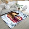 Masha Bear Customize Text Floor Mat Perfect for Dormitory Balcony Game Room Dining Room Anti-slip Rug Anime Office Decor