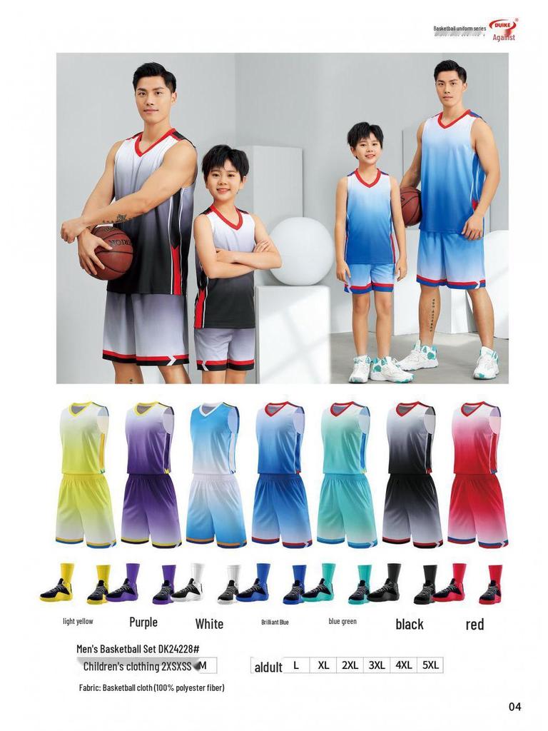 Breathable Custom Basketball Uniform Set: Unisex Summer Training Camp Jersey for Kids