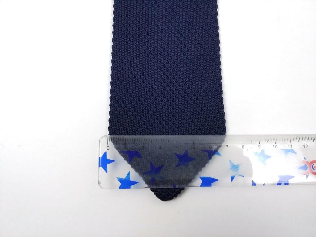 [F NODE] Knit Tie, Narrow Necktie, Simple, Solid Color, Pointed Tip, Business Knit Tie, Gift, Wedding, Brown, Pointed Tip, Stylish (Navy)