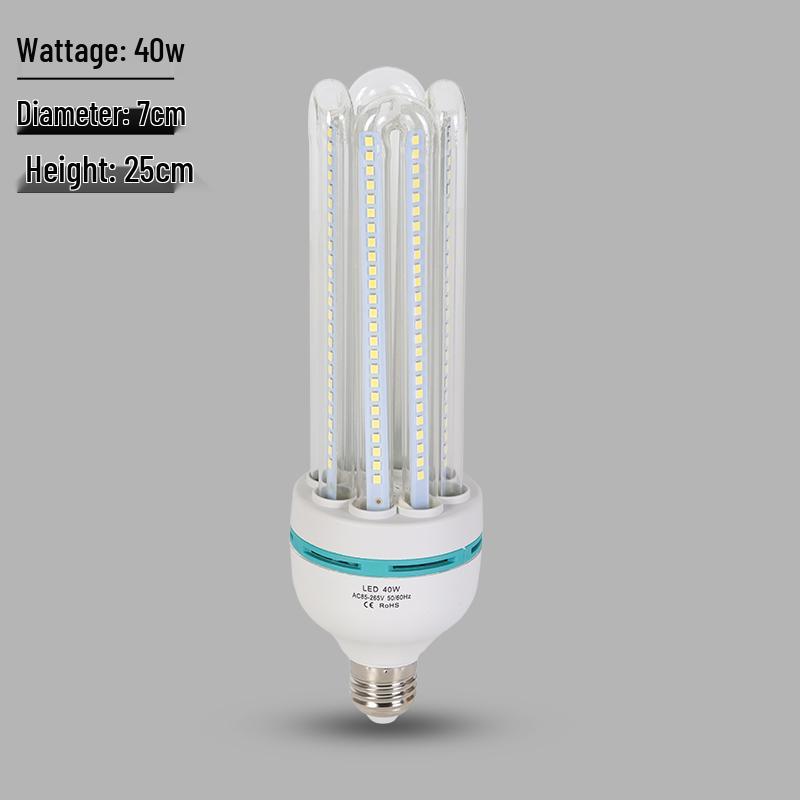 Super Bright LED Energy-saving Spiral Bulb E27 Base 4U Tube for Street and Courtyard Lighting
