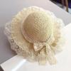 Cute Fashion Children's Summer Sun Protection Straw Hat Breathable Lace Sun Protection Hat Outing Sun Protection Beach Hat
