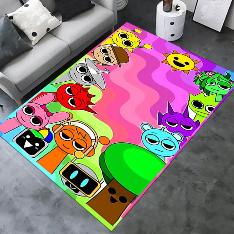 Office Carpet: Sprunk Song Colorful Cartoon Character Pattern - Perfect for Play Areas or Creative Spaces! C022
