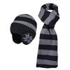 New winter hat, scarf set, men's and women's outdoor windproof ear protectors, pullover hat, fleece warm knitted wool hat