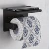 304 Stainless Steel Gold Bathroom Tissue Holder Double Roll Toilet Paper Holder with Phone Shelf Wall Mounted Tissue Dispenser