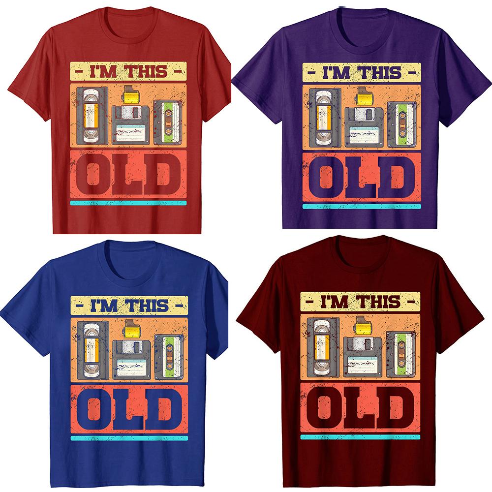 Funny Vintage Im This Old Funny Retro Cassette Graphic Tshirt Men Women Hip Hop Oversized T Shirt 100 Cotton Comfort Tshirts