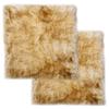 Chair Cushions Set of 2 Brown Mix Real Sheepskin