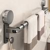No Drill Suction Cup Extendable Rod Towel Rack Bathroom Storage Shelf Adjustable Shower Room Bath Towel Oganizer Hanger