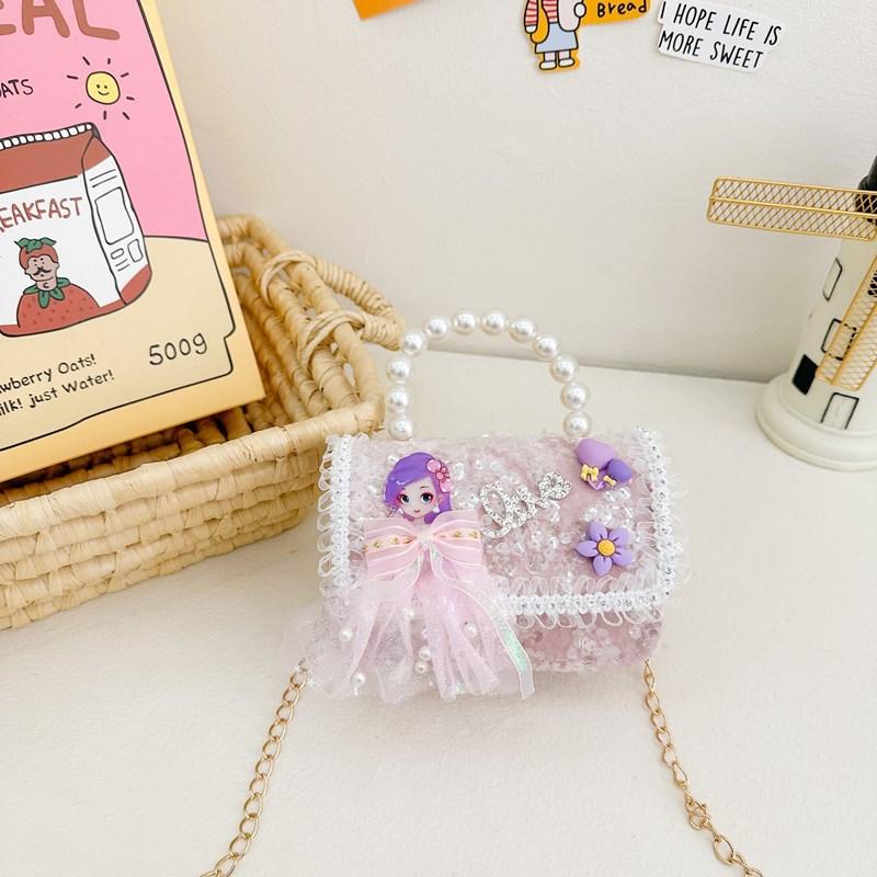 Girls' Pearl Handbag Princess Shoulder Bag Chain Children's Bag