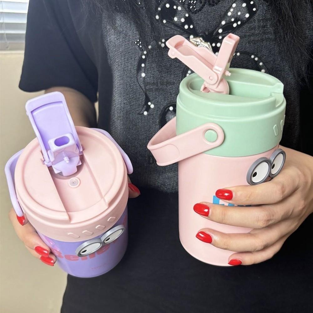 Detachable Tea Bin Vacuum Insulated Bottle Foldable Straw Insulated Coffee Mug  Female Students