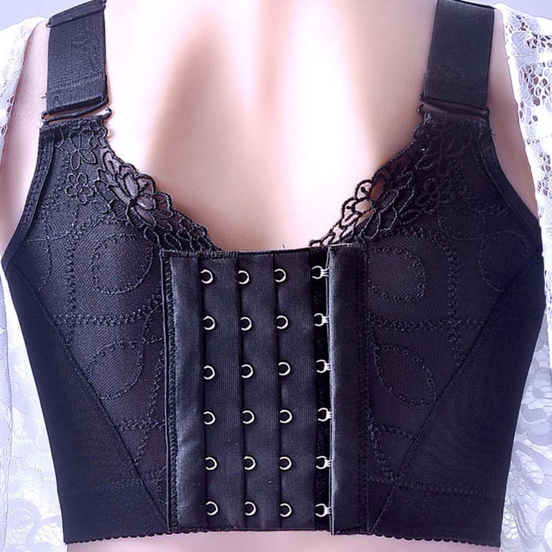 Large Size Thin Section No Steel Ring Underwear Women Receive Auxiliary Breasts 6-breasted Breathable Bra Gathered On The Support Full Cup Bra CDE