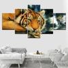 A Lying Tiger Animal Poster 5 Piece Wallpapers Art Canvas Print Modern Poster Modular Art Painting for Living Room Home Decor
