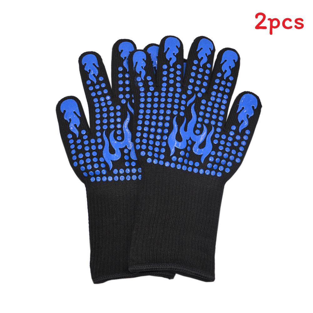Luvas Resistentes ao Calor para Churrasco com Pegada de Silicone para Grelhar e Cozinhar ao Ar Livre