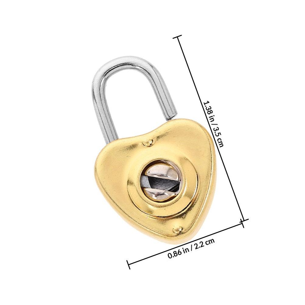 6Sets Mini Heart Padlock Zinc Alloy Vintage Decorative Lock for Diary Jewelry Box Luggage Small Cute Love Symbol Keyed Padlocks