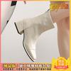 White Short Boots Women's 2025 New Autumn and Winter Thick Heel French Boots Fashion Thin Boots Velvet Martin Boots