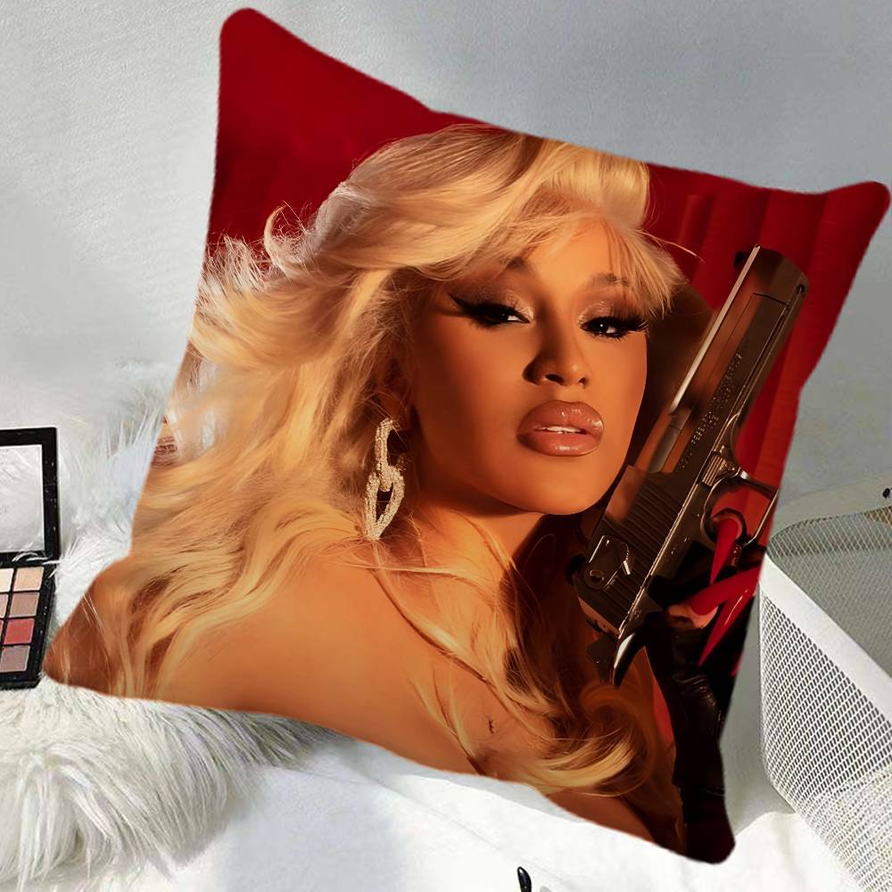 Singer CCardi B Pillow Case Square Pillow Bedroom Sofa Leisure Comfort Cushion Car Home Decoration