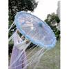 LED Chinese Japan Yarn Oiled Paper Silk Cloth Umbrella Costume Ancient Princess Umbrella Drama White Craft Umbrella Cosplay