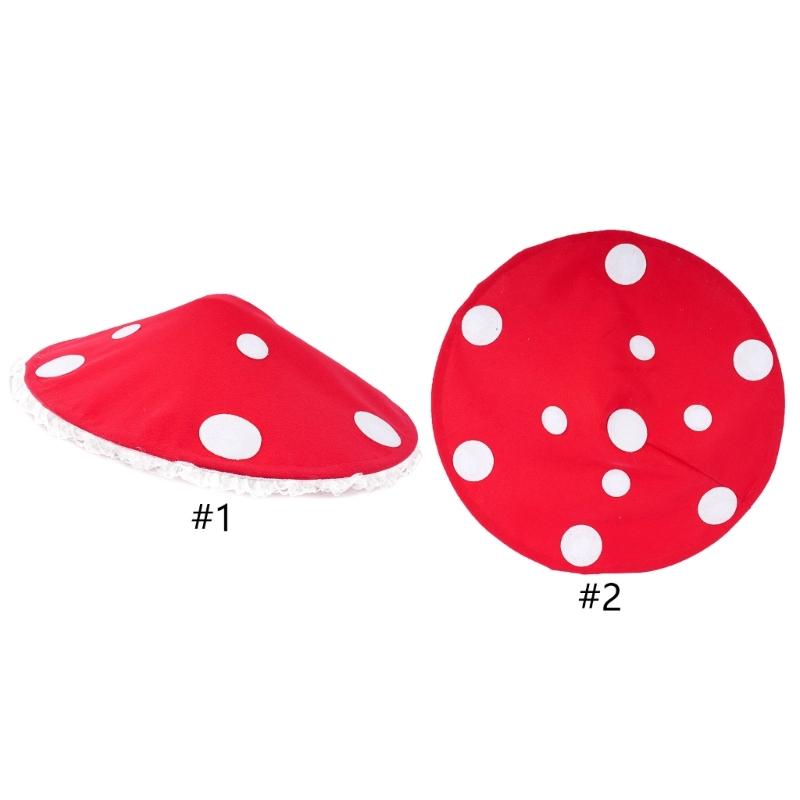 Elegant Lace Trim Mushroom Cap Party Hat For Cosplay Halloween Costume And Stage Performances with Soft NonWoven Fabric