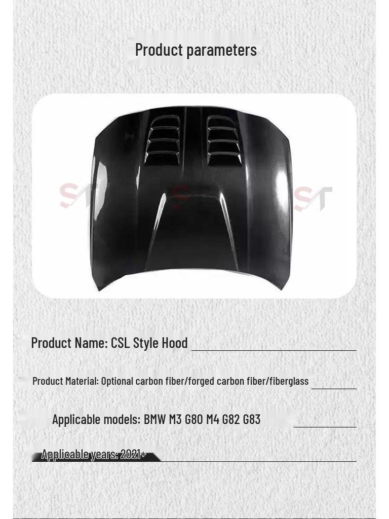 BMW M3/M4 G80/G82 Carbon Fiber Engine Hood Cover Body Kit