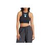 Adidas Originals Solid Color Cropped Letter Tank Top Women Tops Black IU2456