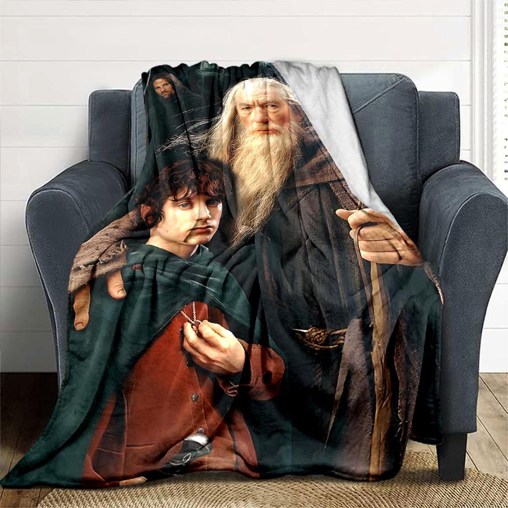 1pc Gandalf Lord of the Rings Flannel Blanket Soft Warm Throw for Home, Office, Travel, All-Season Cozy Bedding GiftL1153