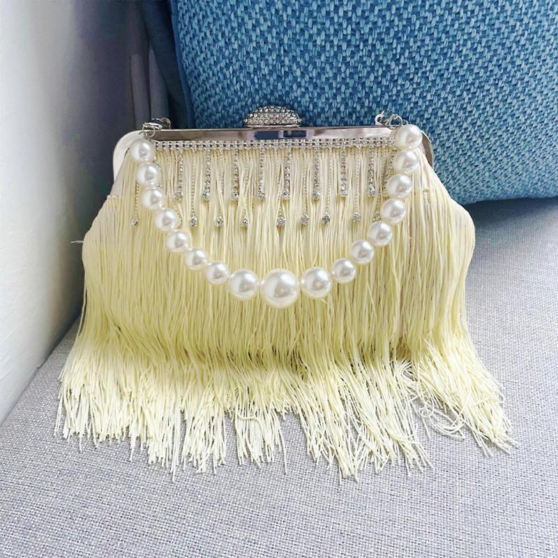 Women Evening Bag Purse Detachable Chain Elegant Shoulder Bags Handbag Tote Luxury Crossbody Clutch Party Purse  Yellow