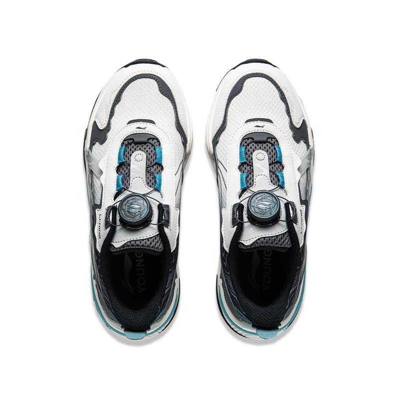 Li Ning Kids Sports Lifestyle Synthetic Leather Fabric Comfortable Classic Shock Absorption Rebound Low Top Casual Shoes Kids Casual Shoes YKCU104-1