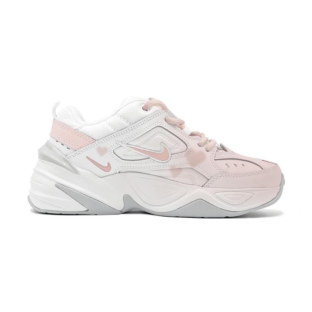 Nike M2K Tekno Heart Cherry Blossom Low Top Skateboard Shoes Women's Pink White AO3108-100(TeamS-S-BOX)