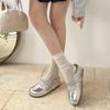 Silver Platform Bag Head Mary Jane Shoes Wear 2025 Summer New French Beautiful and Thin Inner Height Increase Half Drag Women's Shoes