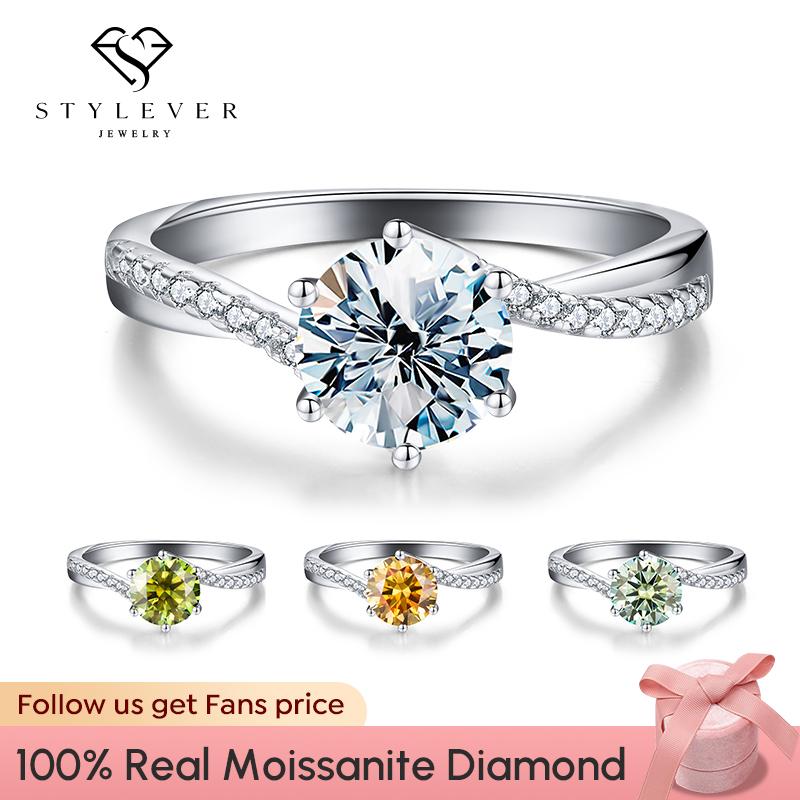 

Stylever Роскошные 1 карат D Цвет Многоцветные Витые Кольца На Руку с Муассанитом для Женщин Стерлингового Серебра 925 Модные Сверкающие Изящные Ювелирные Изделия