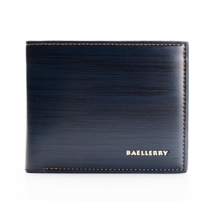Baellerry European & American Short Style Men s Bark Texture Leather Wallet 16-inch