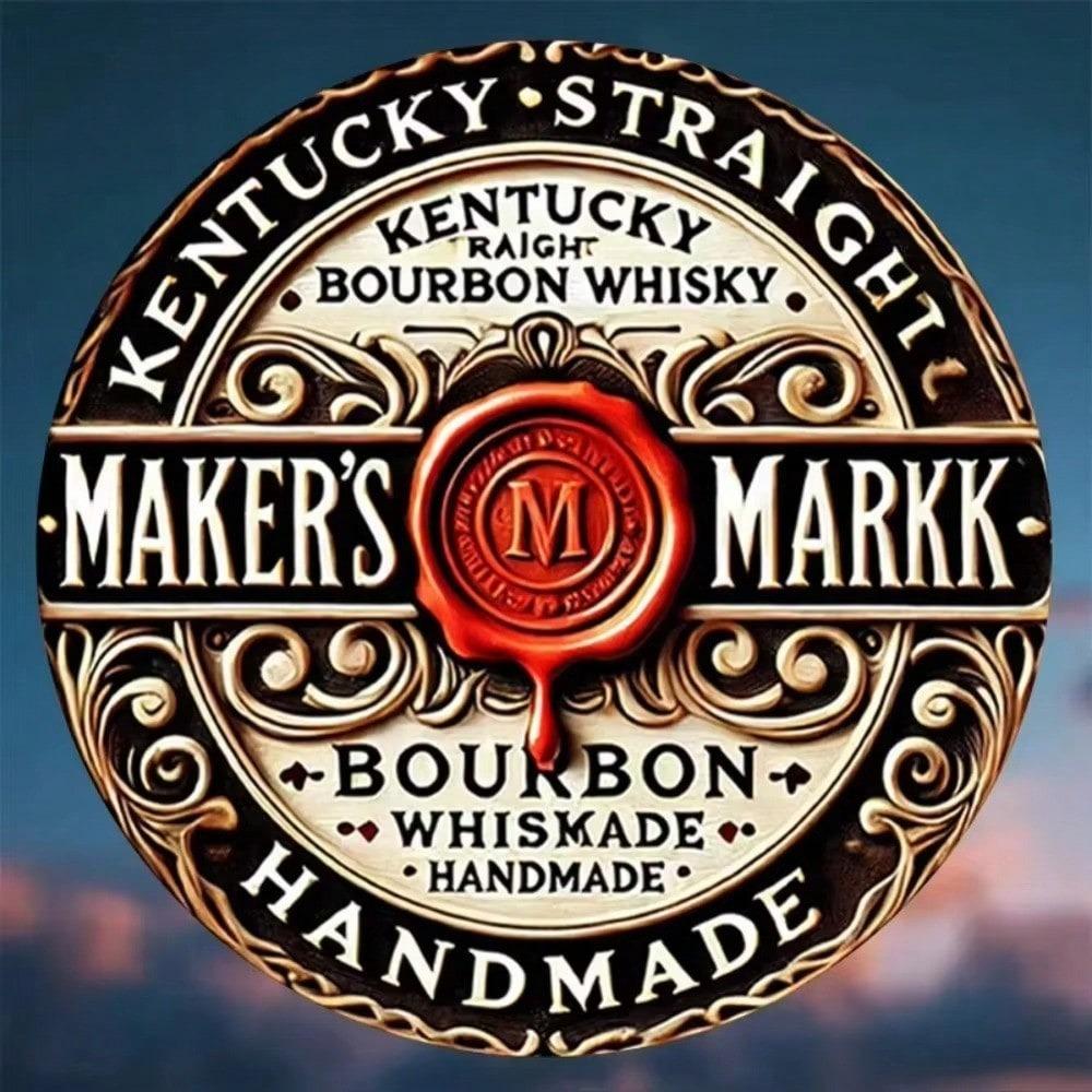 Rundes Metallschild Bar Pub Man Cave Vintage Whiskey Dekor